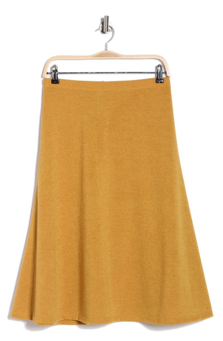 GO COUTURE Flared Midi Skirt, Alternate, color, Mustard