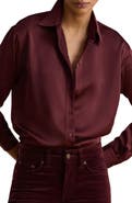 Lauren Ralph Lauren Long Sleeve Charmeuse Shirt