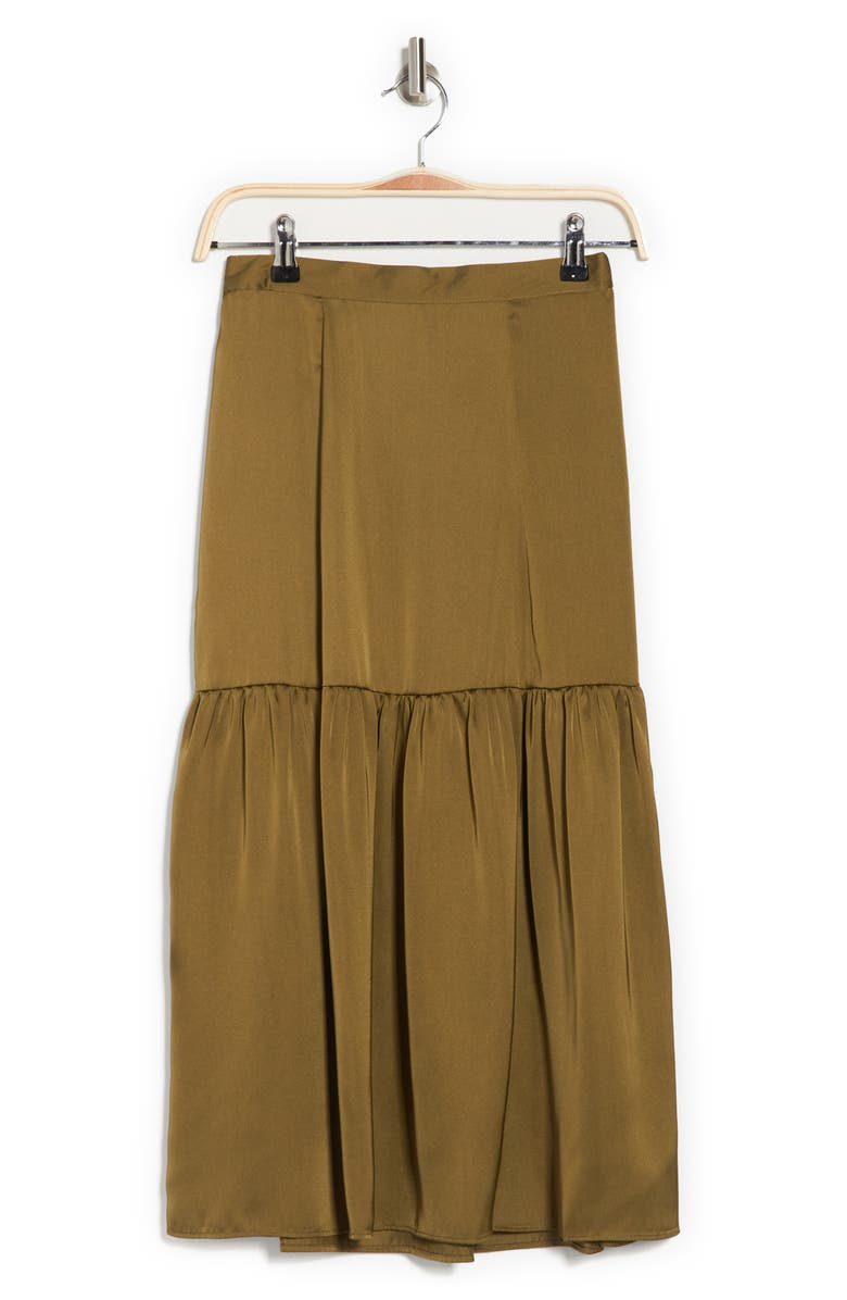 Topshop Tiered Satin Midi Skirt, Alternate, color, 