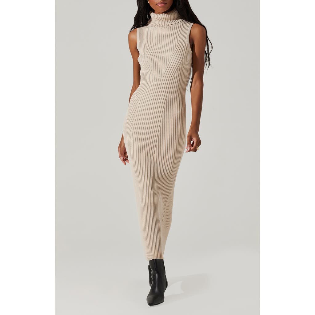 Astr The Label Channary Turtleneck Sweater Dress In Neutral