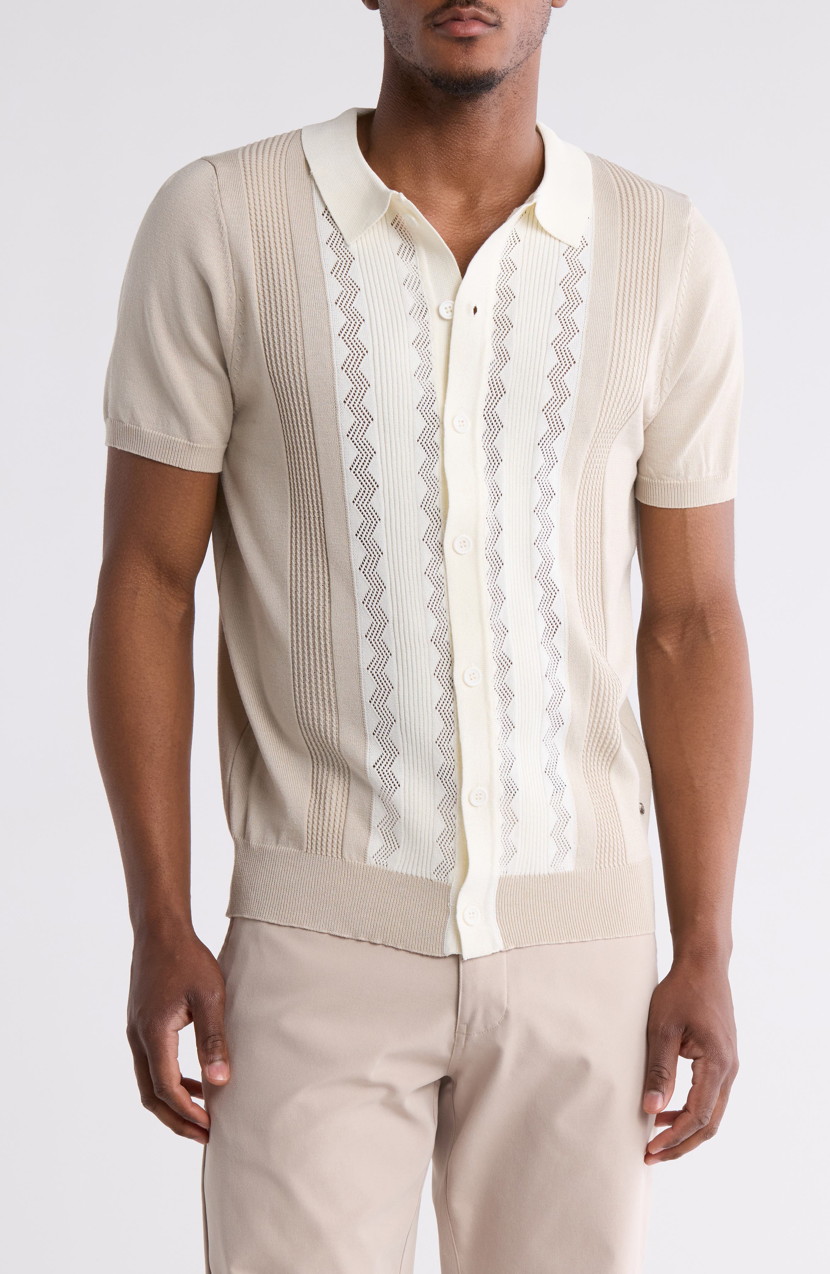 Textured Sweater Knit Polo - image 3