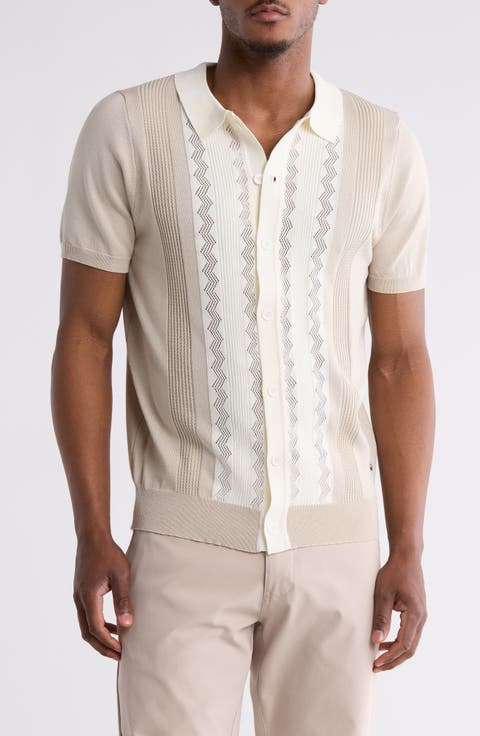 Textured Sweater Knit Polo