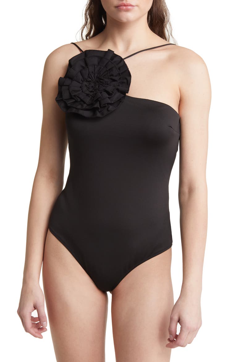 Allison Rosette Bodysuit, Alternate, color, BLACK