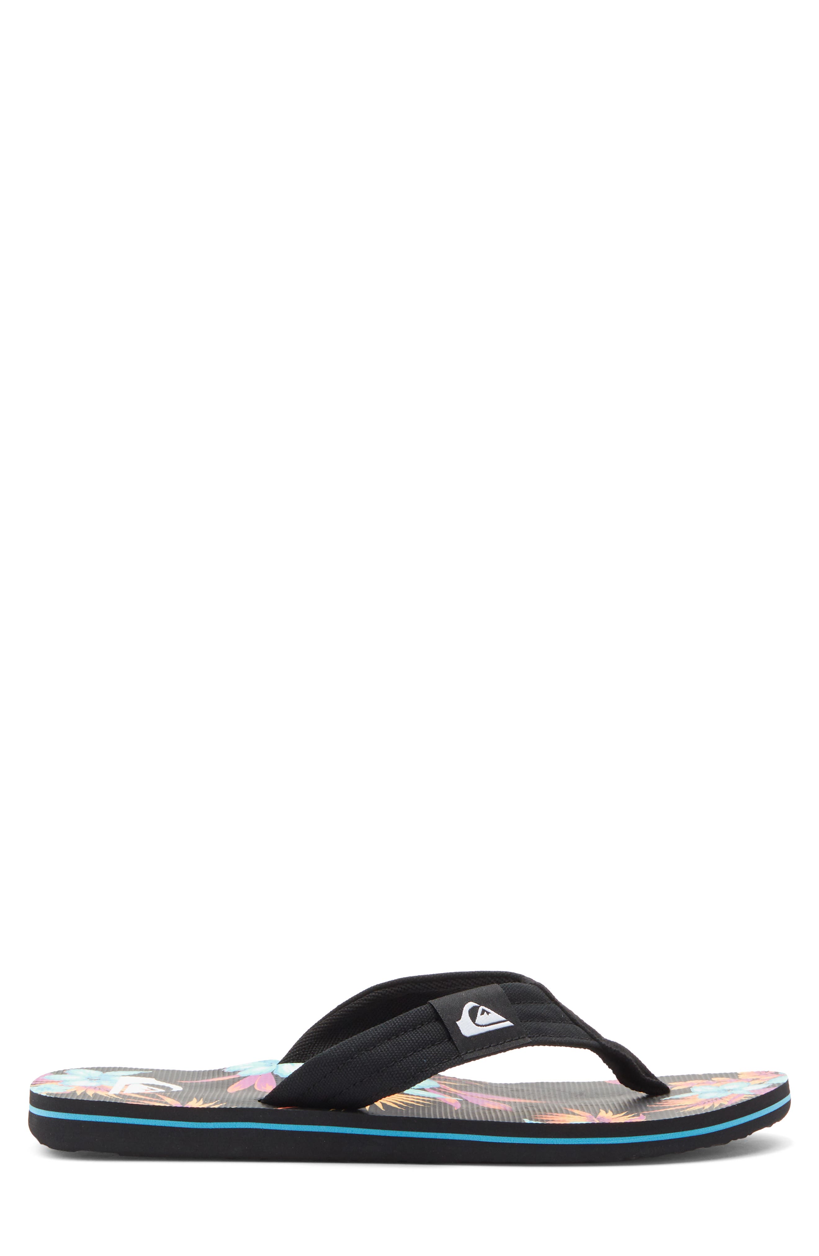 Molokai Layback II Flip Flop, Alternate, color, BLACK FLORAL