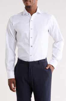 Lorenzo Uomo Trim Fit Textured Cotton Dress Shirt