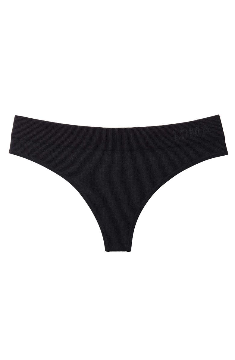 LDMA Low Hide Ribbed Thong, Alternate, color, Black