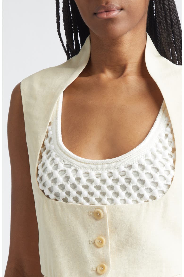 Décolleté Vest, Alternate, color, ECRU