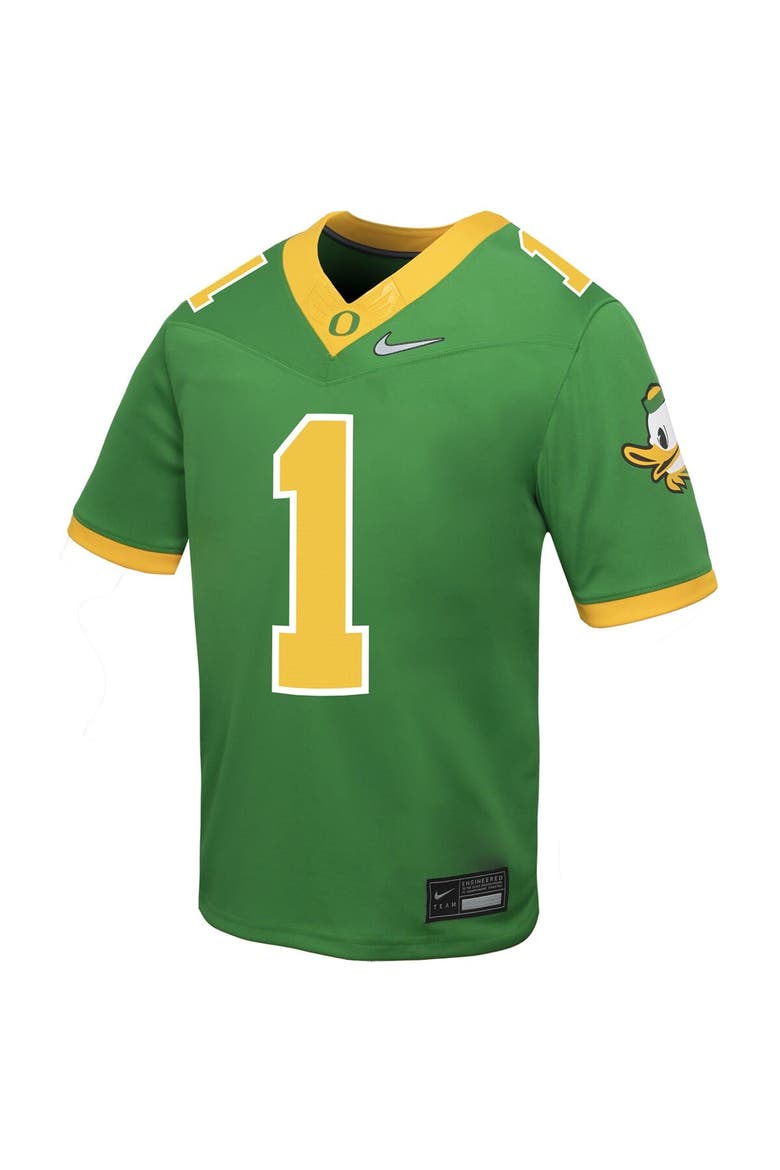 Youth Nike #1 Apple Green Oregon Ducks Alternate Replica Football Jersey, Alternate, color, Apple Green