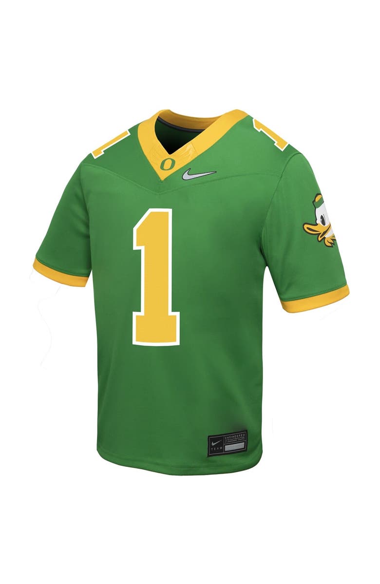 Nike Youth Nike #1 Apple Green Oregon Ducks Alternate Replica Football Jersey, Alternate, color, Apple Green