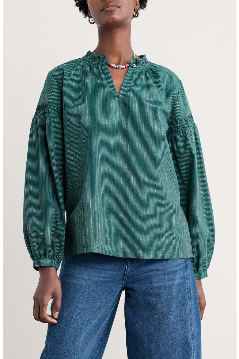 Gwel Organic Cotton Peasant Top, Main, color, SIMPLICITY STRIPE VERTE