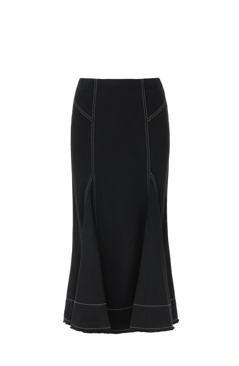 By Tess Collection Jade Skirt, Alternate, color, Black / White Stitch