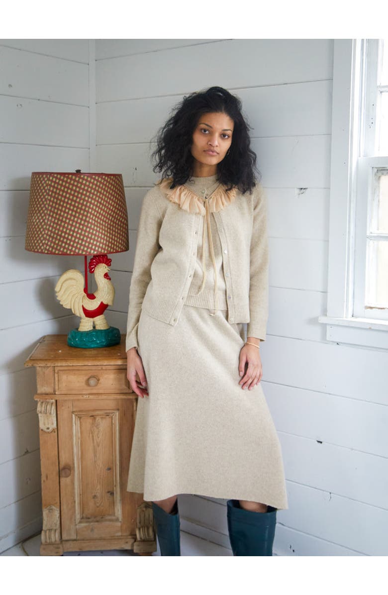 Lingua Franca Brushed Wool Cardigan, Alternate, color, 