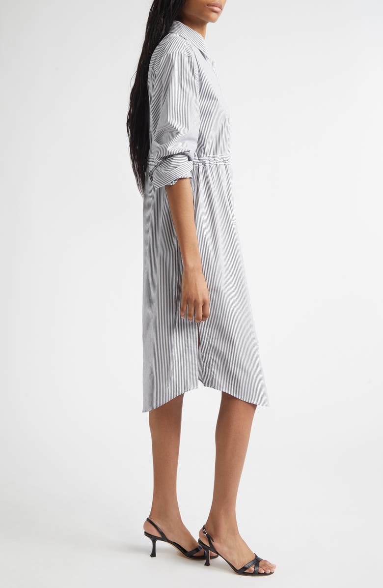 Derek Lam 10 Crosby Annalisa Long Sleeve Midi Shirtdress, Alternate, color, Grey/ White