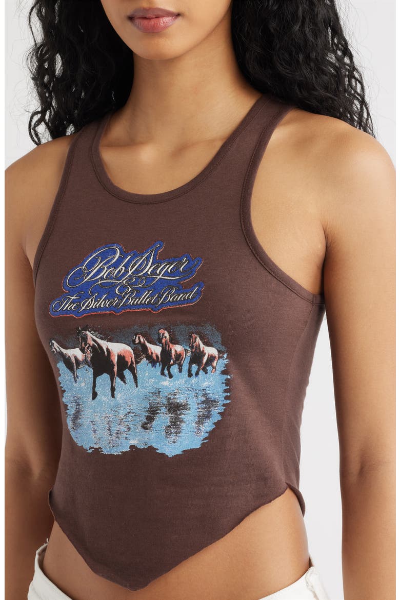 Bob Seger Horses Graphic Tank, Alternate, color, BROWN