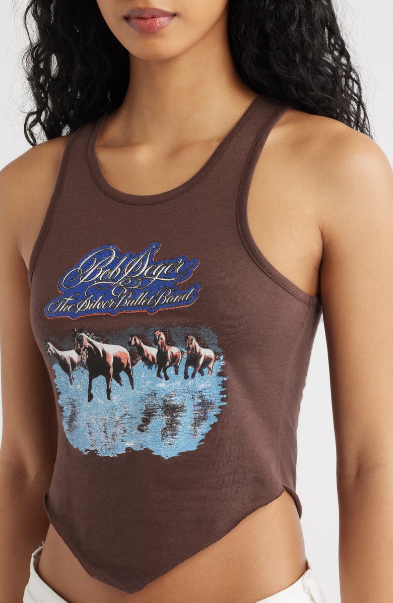 Merch Traffic Bob Seger Horses Graphic Tank, Alternate, color, Brown