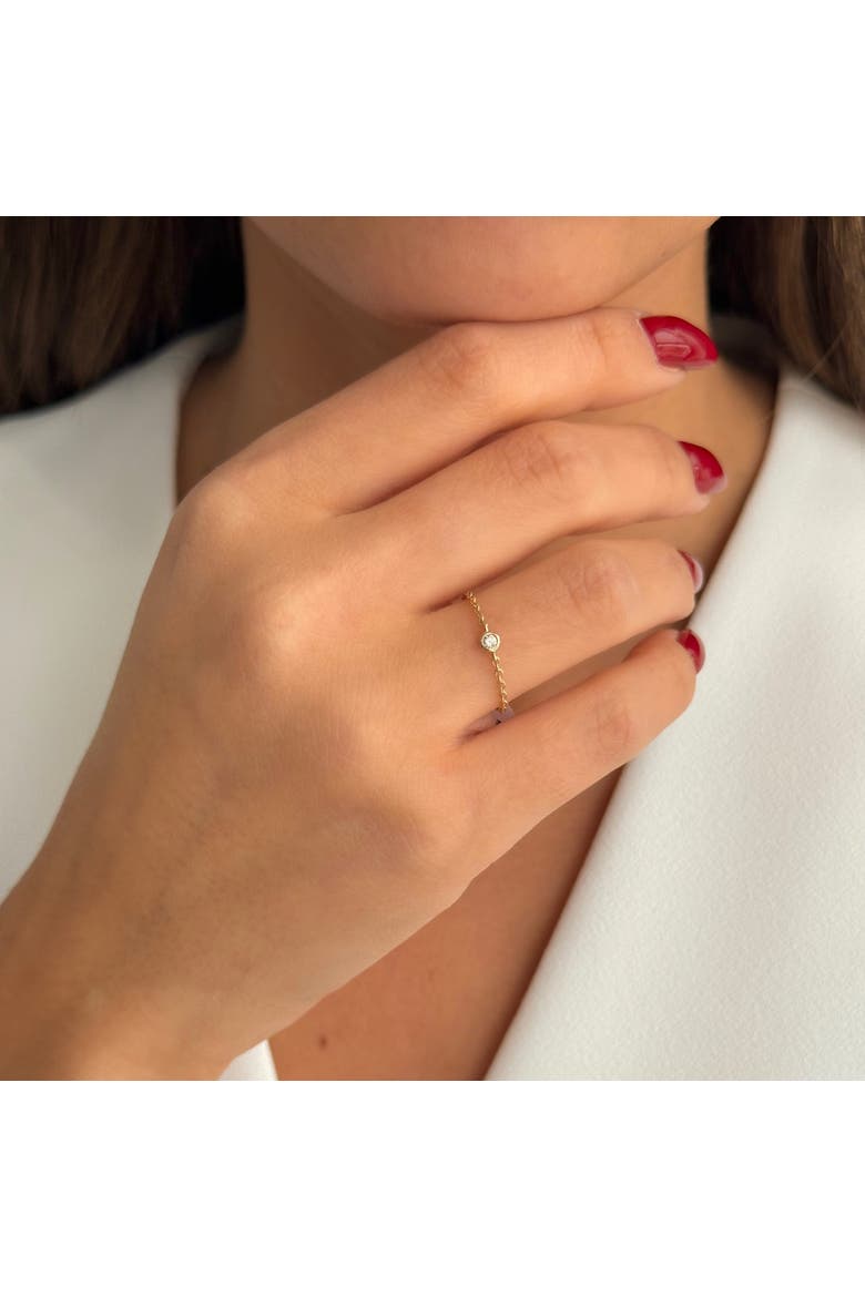 Mini Diamond Bezel Chain Ring 14K, Alternate, color, 14K Gold