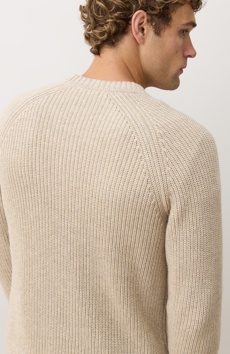 Marine Layer Inverness Rib Crewneck Sweater, Alternate, color, Oatmeal