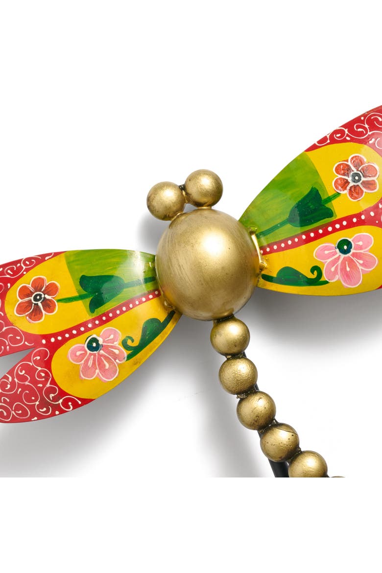 Vikaas Hand Painted Dragonfly Garden Stake, Alternate, color, Multi