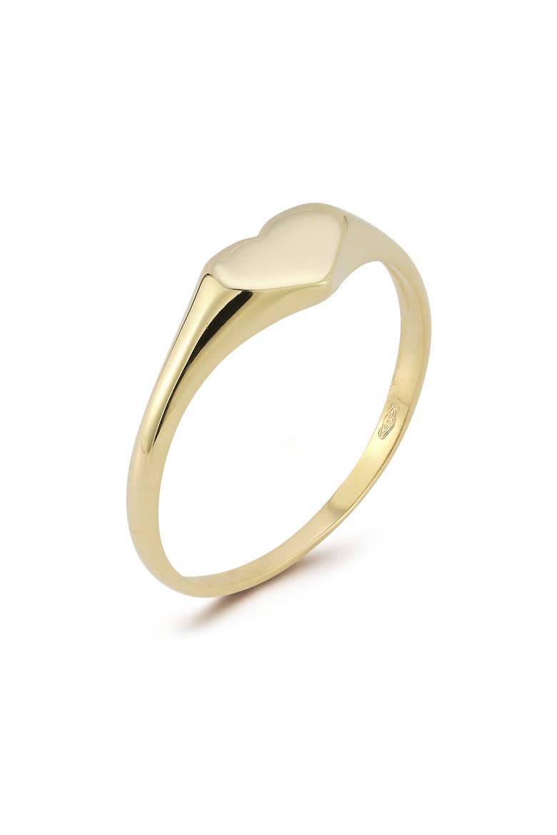 Heart Signet Ring, Main, color, GOLD