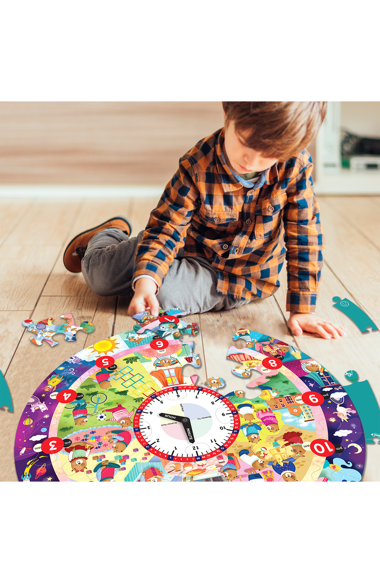 Chalk & Chuckles Busy Bear's Day-Tell the Time Puzzle, Alternate, color, NO COLOR