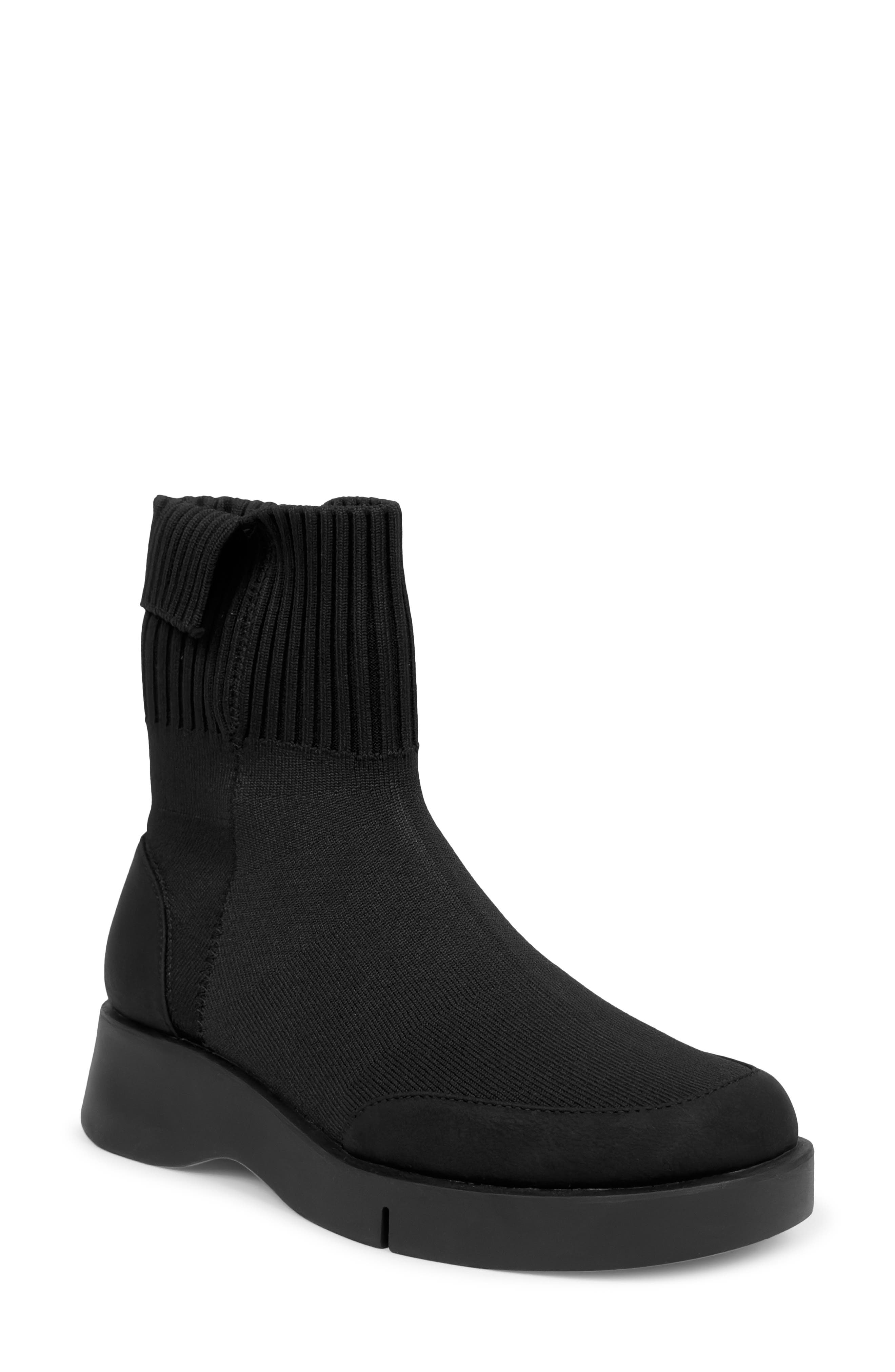 Aerosoles Flame Flatform Knit Bootie, Main, color, Black
