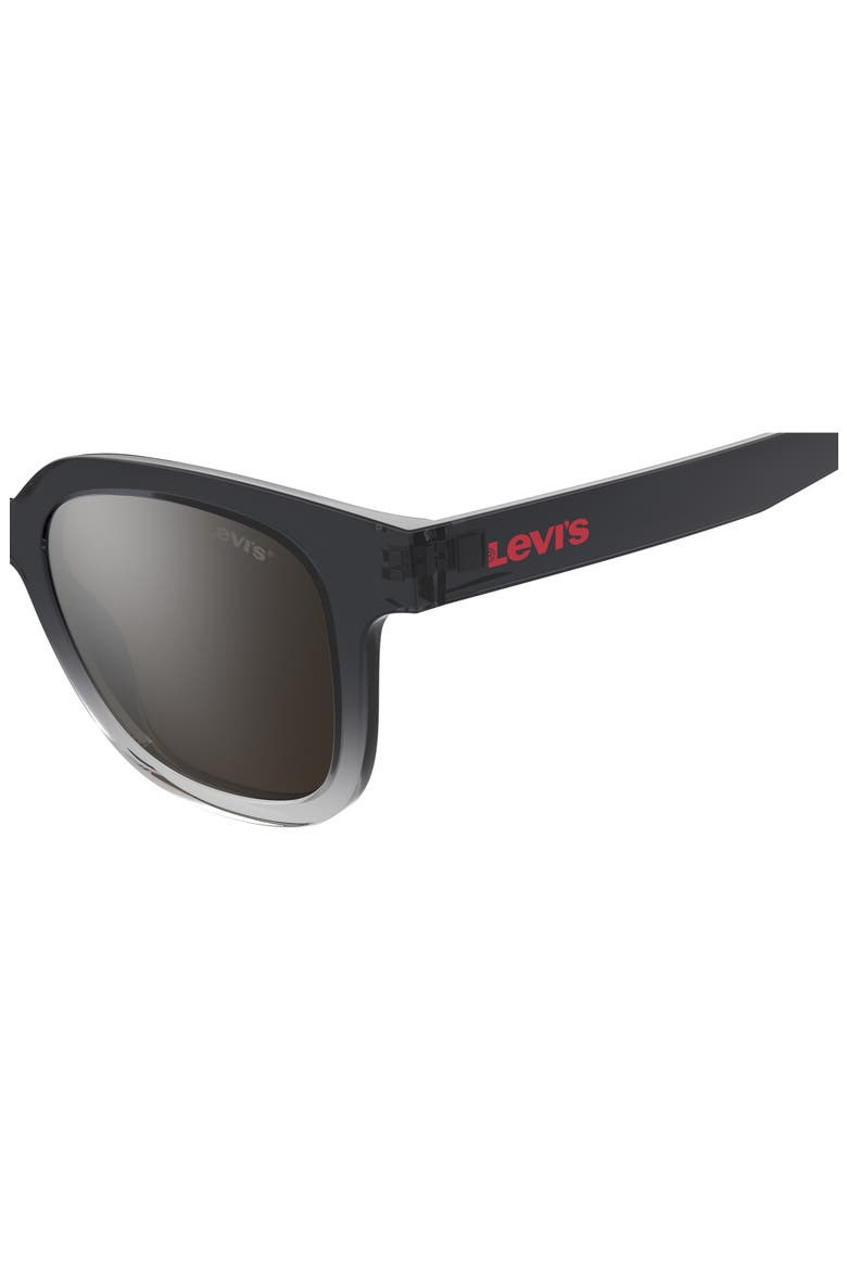 Levi's® 47mm Mirrored Rectangular Sunglasses, Alternate, color, GREY/ SILVER