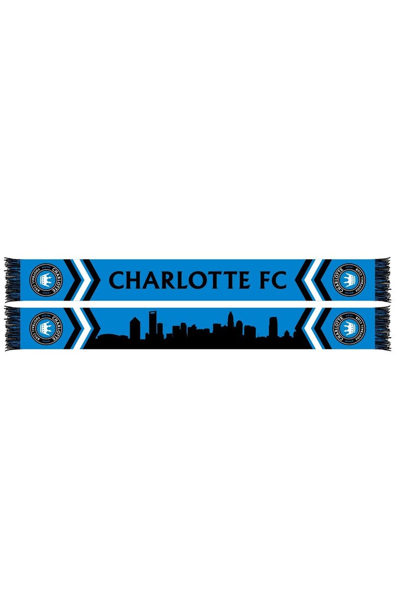 RUFFNECK SCARVES Blue Charlotte FC Skyline Knit Scarf, Main, color, 