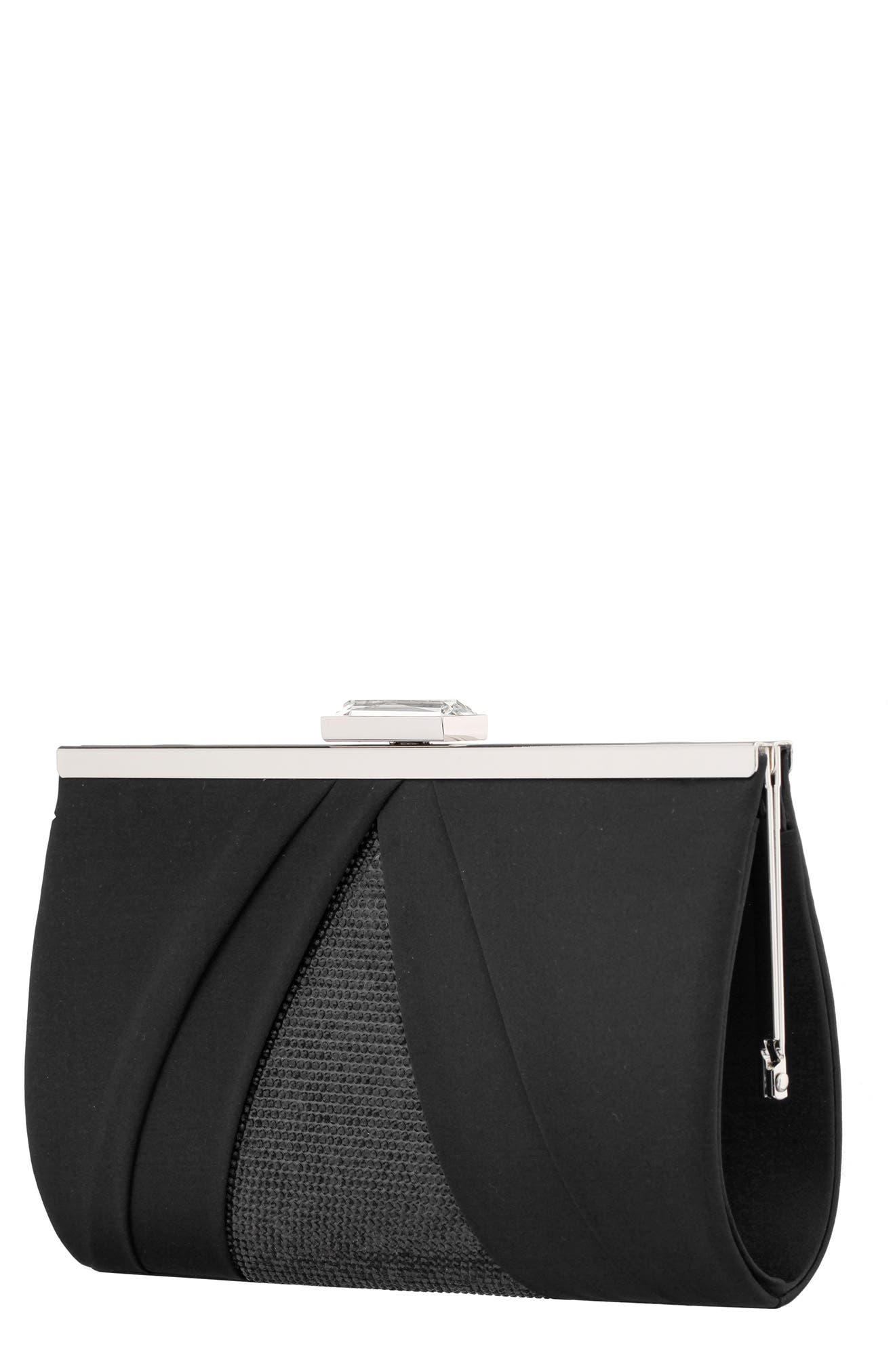 Nina Ophelia Frame Clutch, Alternate, color, Black