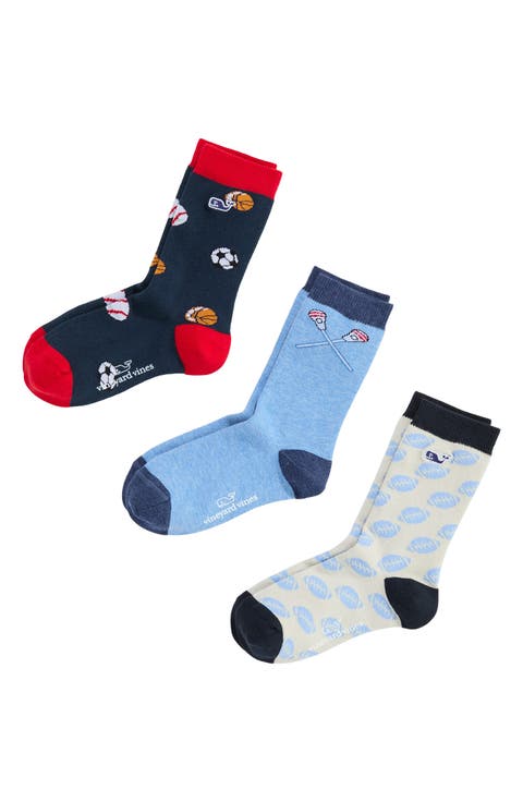 Kids' Multi Sports 3-Pack Crew Socks