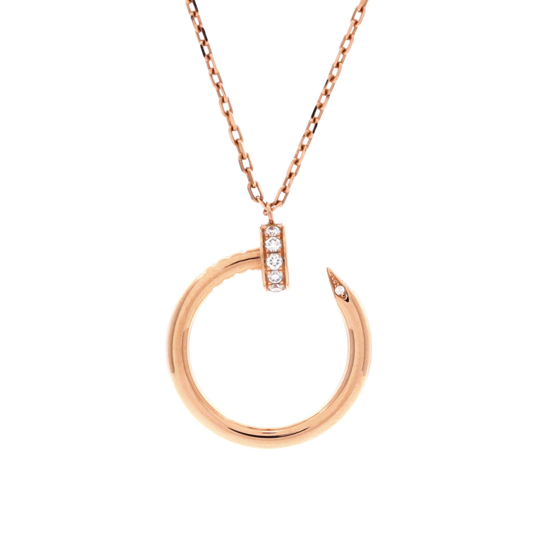 Juste un Clou Pendant Necklace 18K Rose Gold with Diamonds, Main, color, Metallic Gold