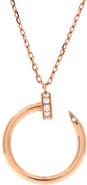 Pre-Owned Cartier Juste un Clou Pendant Necklace 18K Rose Gold with Diamonds