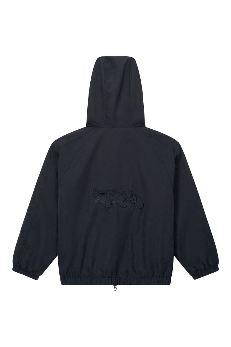 Kids' Luca Hooded Windbreaker Jacket, Alternate, color, BLACK