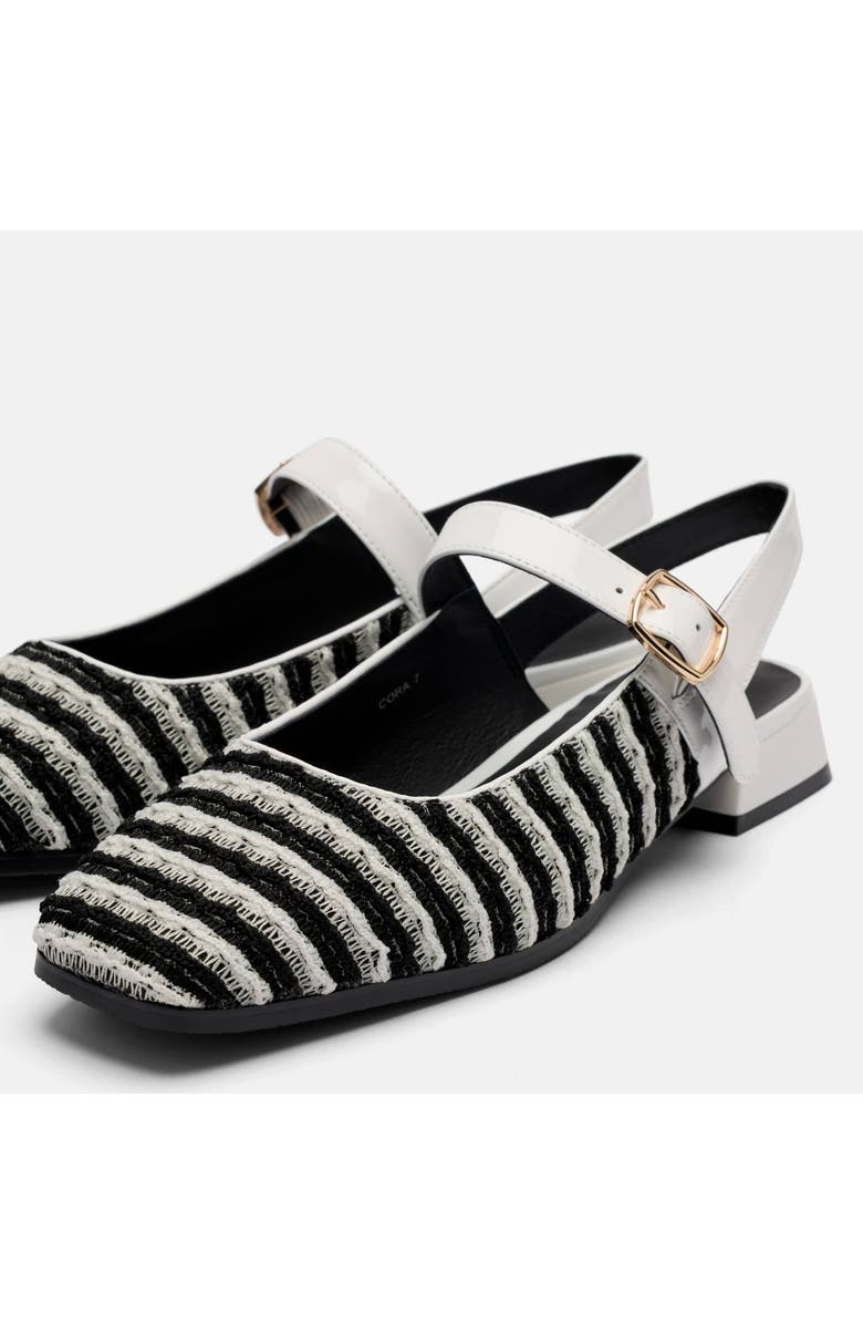 MARC NOLAN Cora Leather Mary Jane Lug Slingbacks, Alternate, color, White/Black