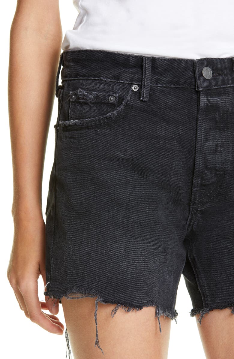 GRLFRND Jourdan Distressed High Waist Cutoff Denim Shorts, Alternate, color,