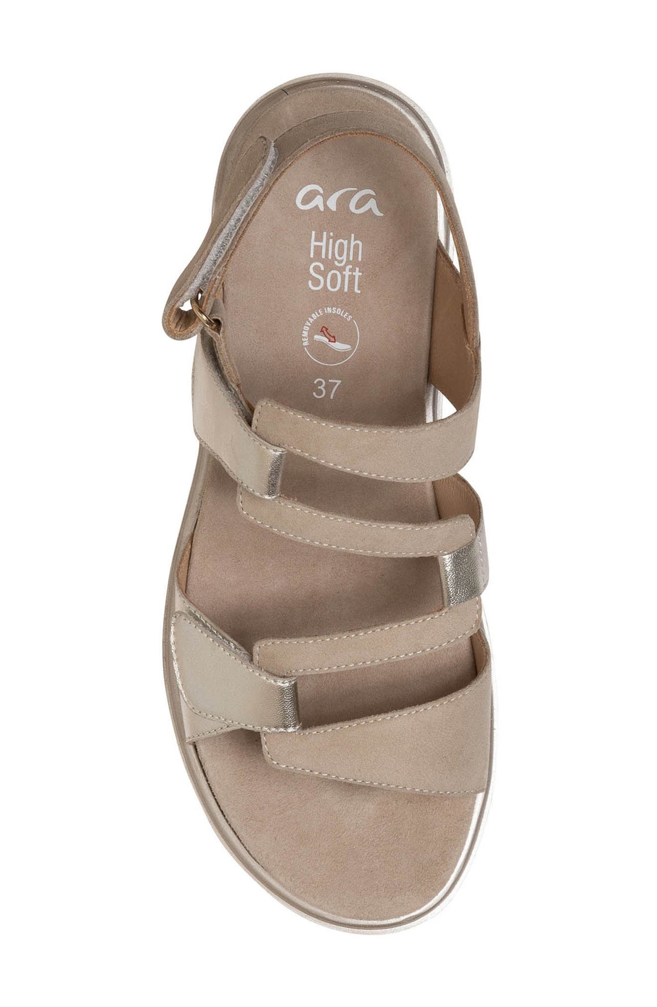 ara Bayview Strappy Sandal, Alternate, color, Sand And Platinum