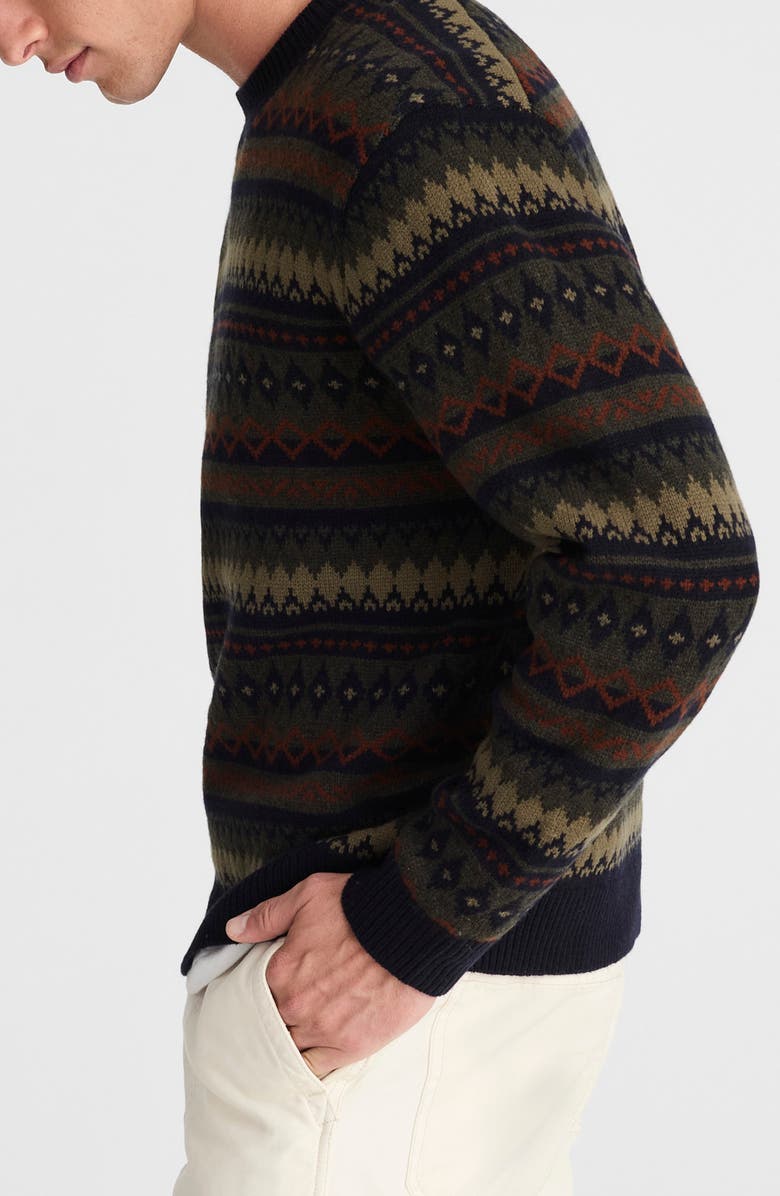 Madewell Fair Isle Merino Wool Crewneck Sweater, Alternate, color, Navy