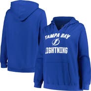 PROFILE Women's Profile Blue Tampa Bay Lightning Plus Size Arch Over Logo Pullover Hoodie