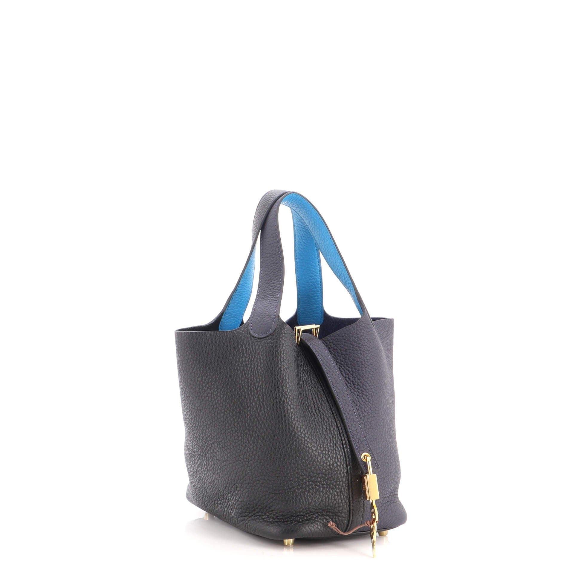 Casaque Picotin Lock Bag Clemence PM, Alternate, color, Blue