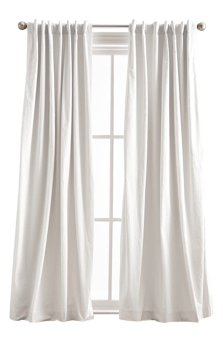 Peri Home Sanctuary Set of 2 Lined Linen Curtain Panels, Main, color, White