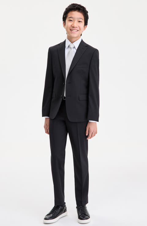 Kids' Solid Wool Blend Four-Piece Suit (Big Kid)