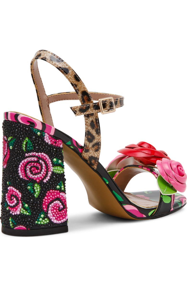 Betsey Johnson Krystle Ankle Strap Sandal, Alternate, color, Black/ Rose