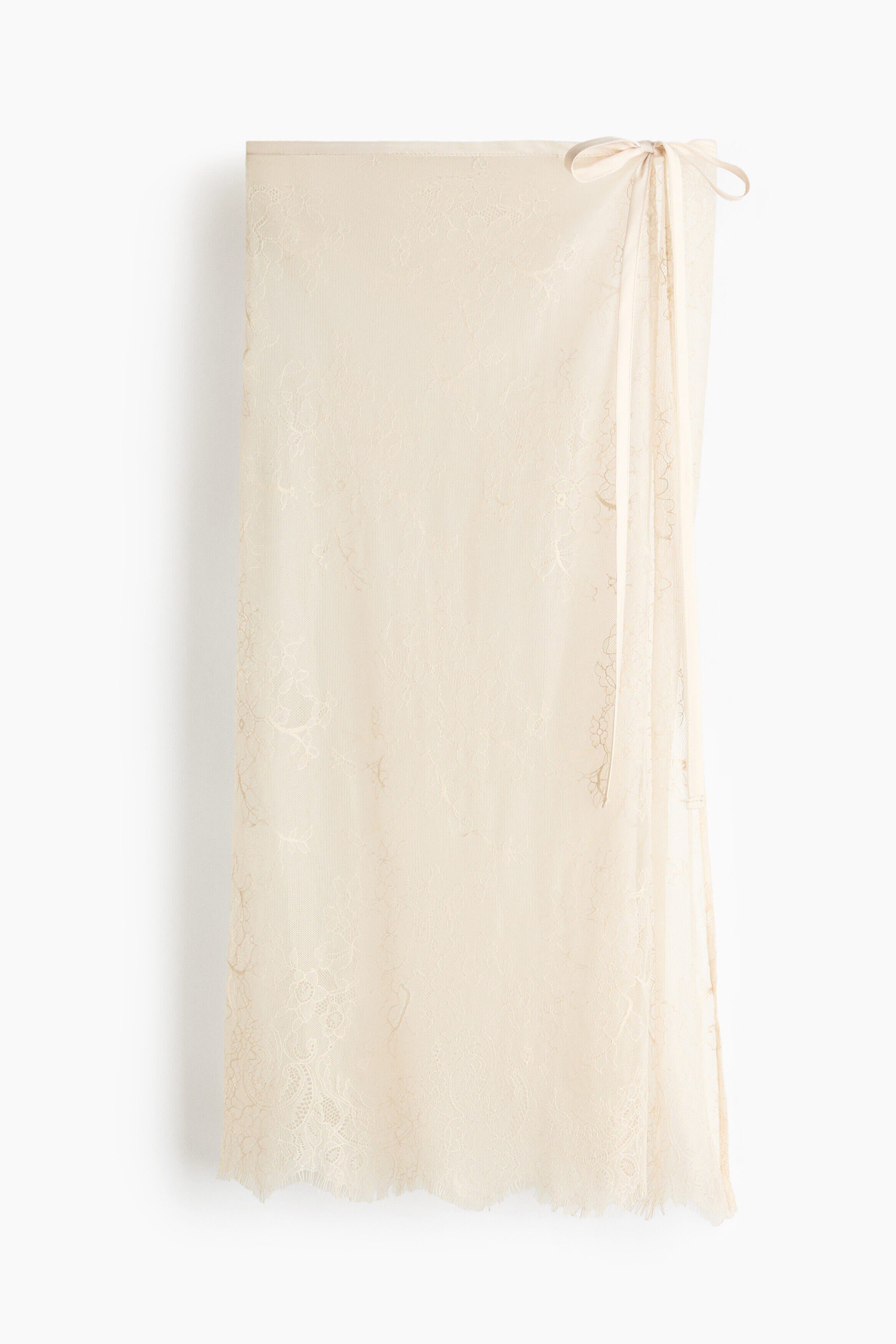 H&M Lace Hip Scarf, Main, color, Light Beige