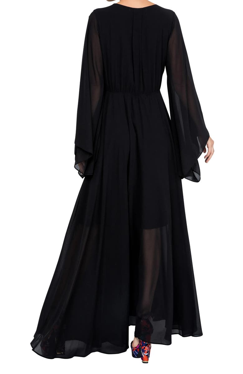 MEGHAN LA Sunset Long Sleeve Maxi Dress, Alternate, color, Black