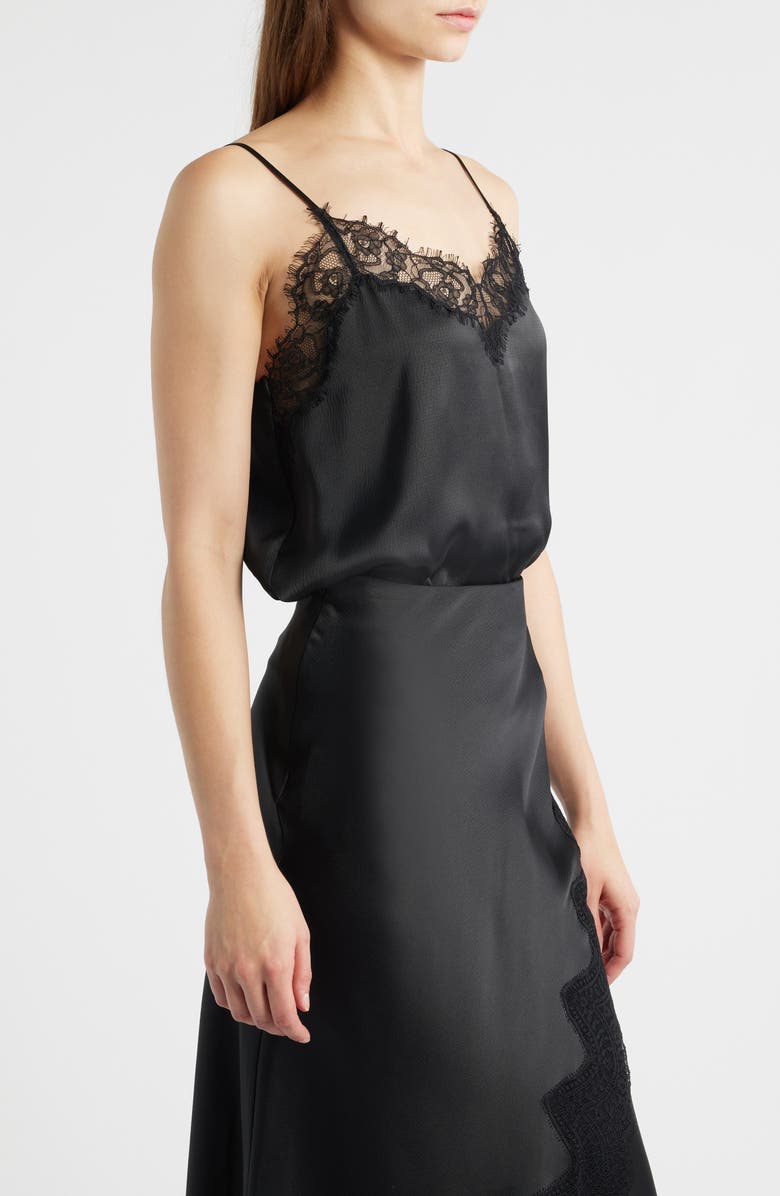 BOSS Orange Ilessy Eyelash Lace Camisole, Alternate, color, Black