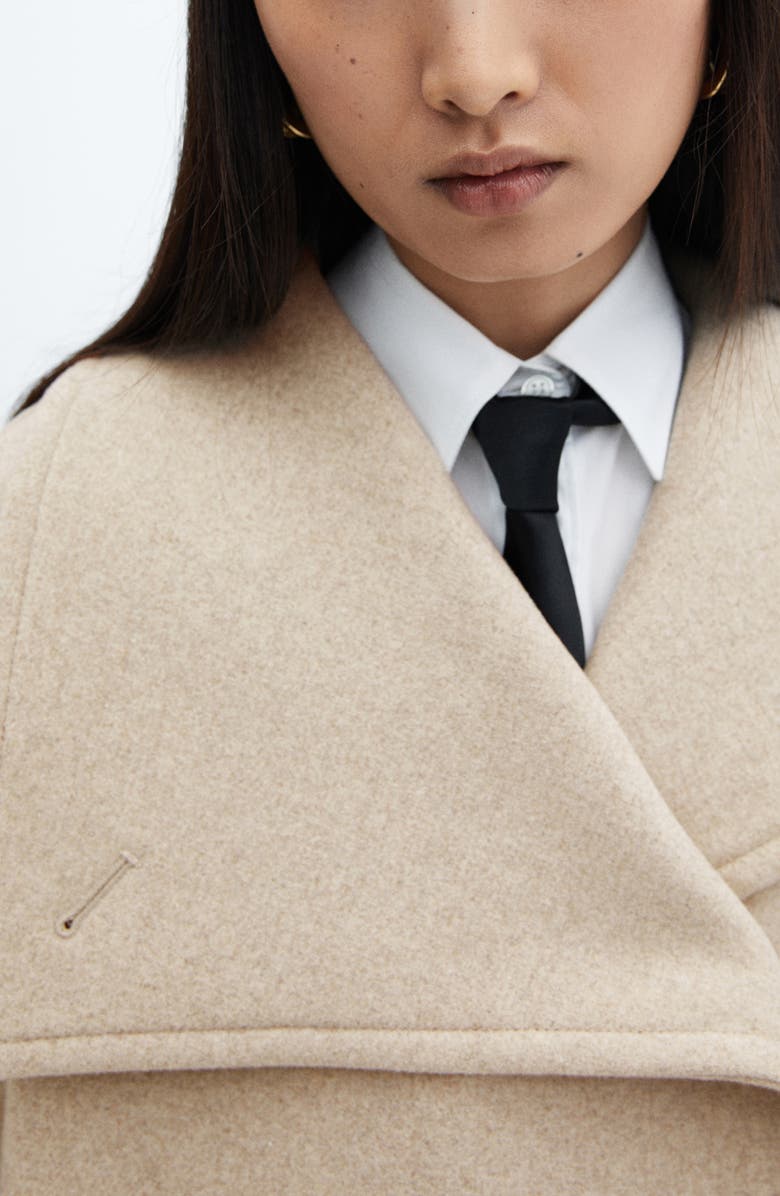 MANGO Oversize Lapel Wool Blend Coat, Alternate, color, 