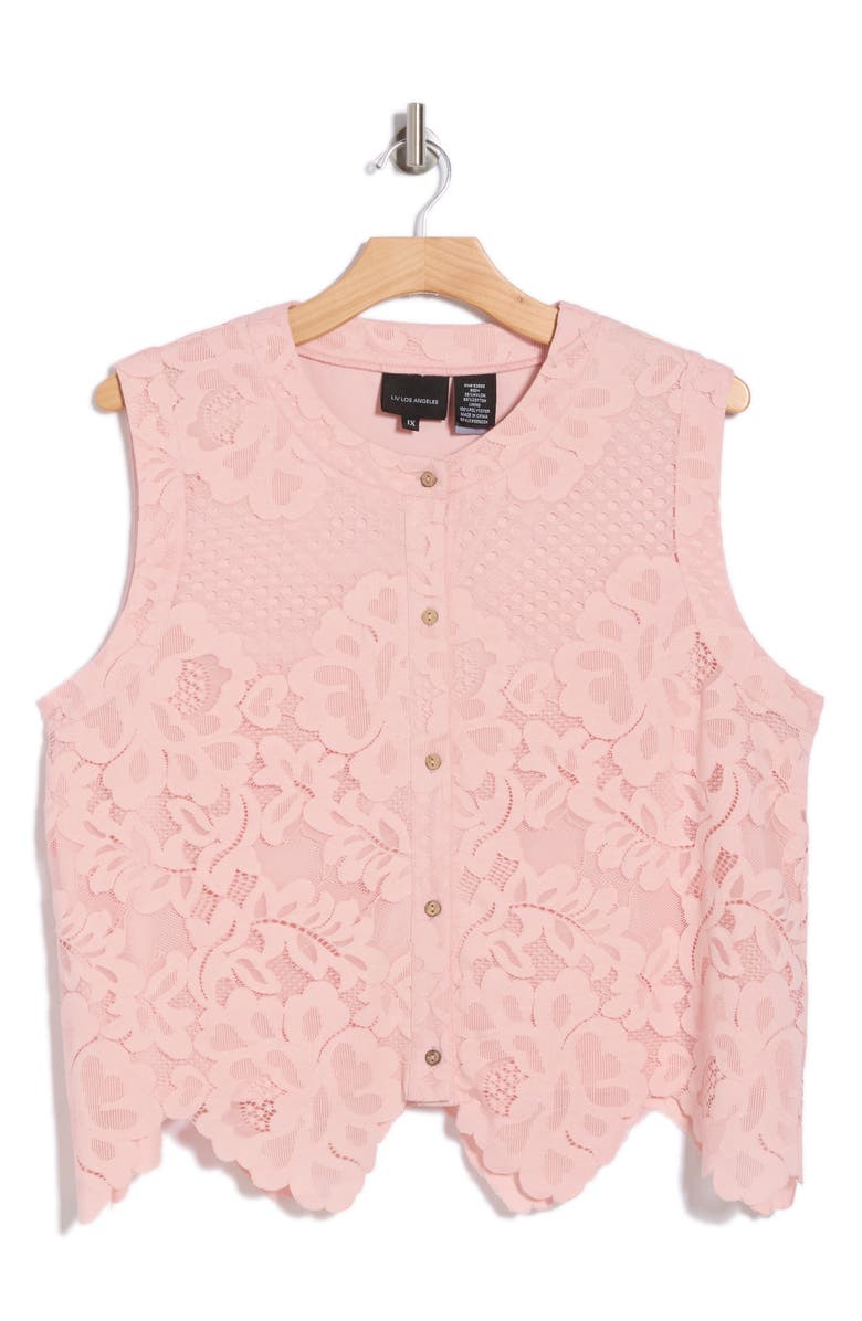 Forgotten Grace Lace Button Tank, Alternate, color, Blush