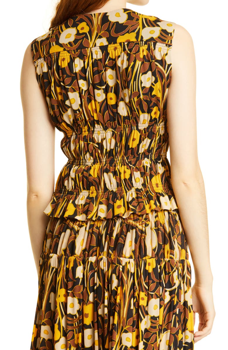 Rebecca Taylor Floral Mesh Sleeveless Top, Alternate, color, Daphne Fleur Black C