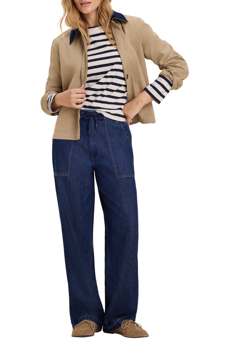 Jordan Drawstring Straight Leg Jeans, Alternate, color, DARK WASH
