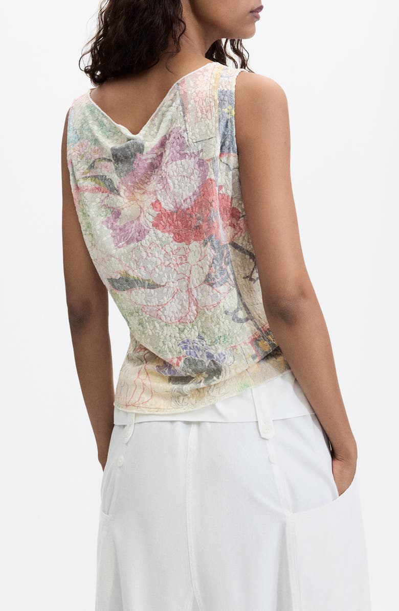 Desigual Floral Texture Sleeveless T-Shirt, Alternate, color,