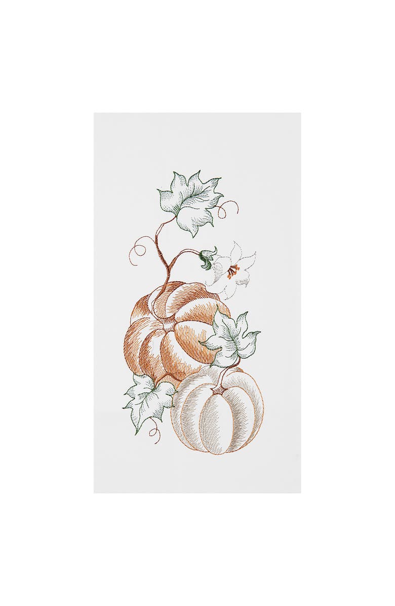 C&F Home Pumpkins on Vine Harvest Fall Autumn Kitchen Dishtowel, Main, color, White